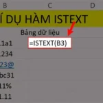 Nhập công thức hàm ISTEXT