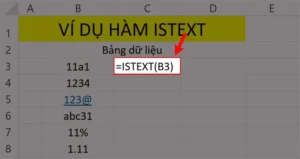 Nhập công thức hàm ISTEXT