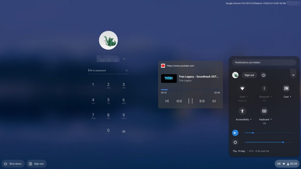 Chrome OS Media Controls