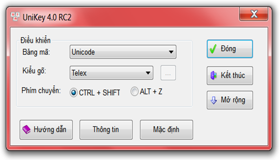 Phần mềm gõ tiếng Việt Unikey 