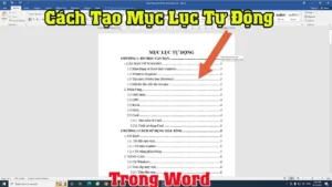 Hướng dẫn tạo mục lục tự động trong Word